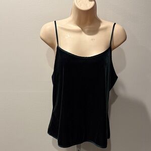 Chic Inner Most Women Size M Velvet Camisole Vintage Green Top Straps Tank Y2K